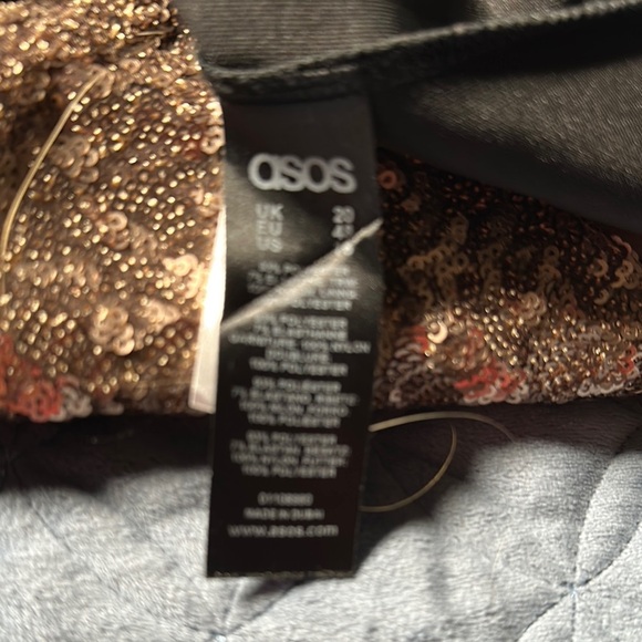 ASOS Curve Gold Sequin Pencil Skirt Night Out - Picture 5 of 7